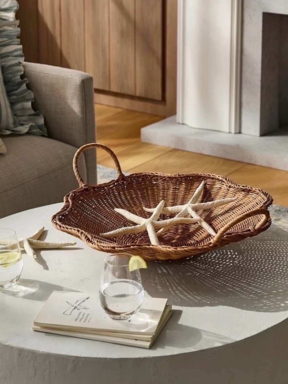 Threshold x Studio McGee Scallop Woven Shallow Bowl Basket Natural NWT - Picture 15 of 15